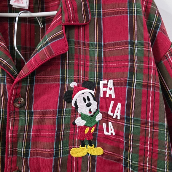 Disney Store Mens Plaid Pajama Set Size Large Mickey Mouse Holiday Christmas - Picture 2 of 8